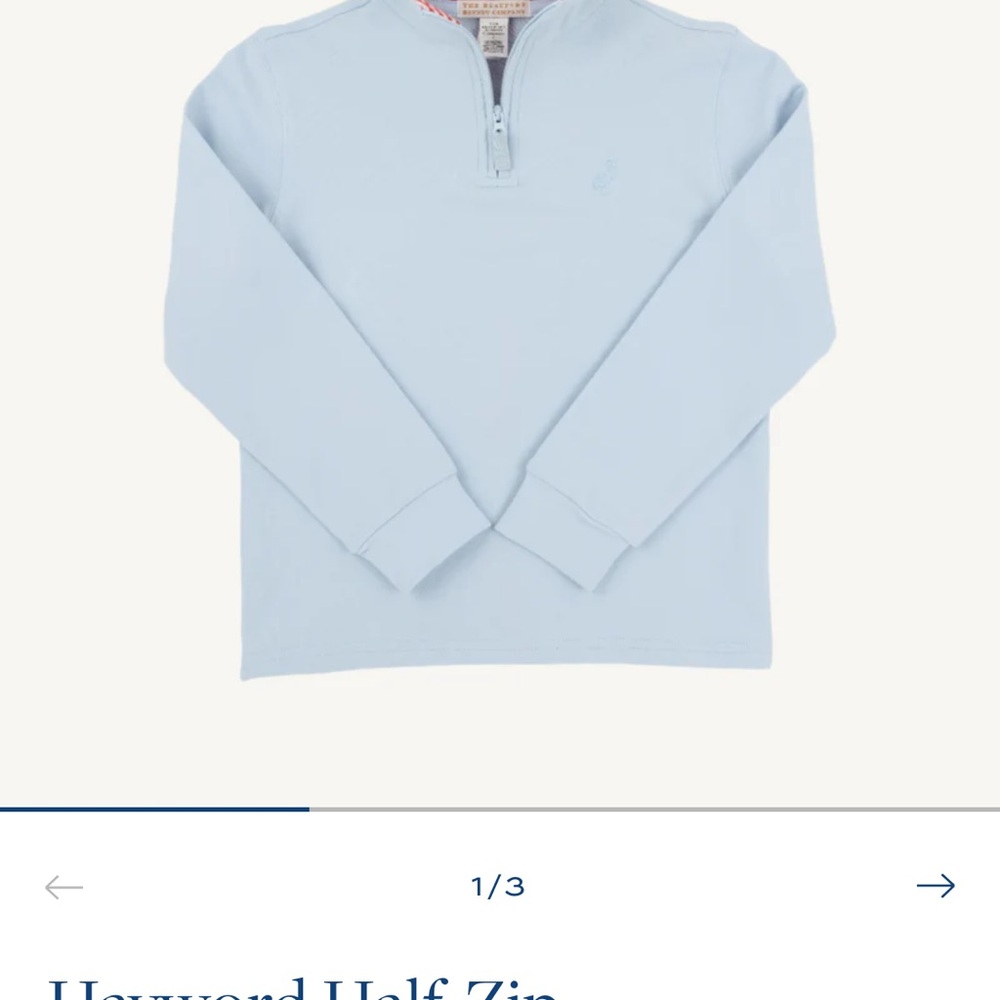 The Beaufort Bonnet Company Light Blue Half Zip Sweatshirt